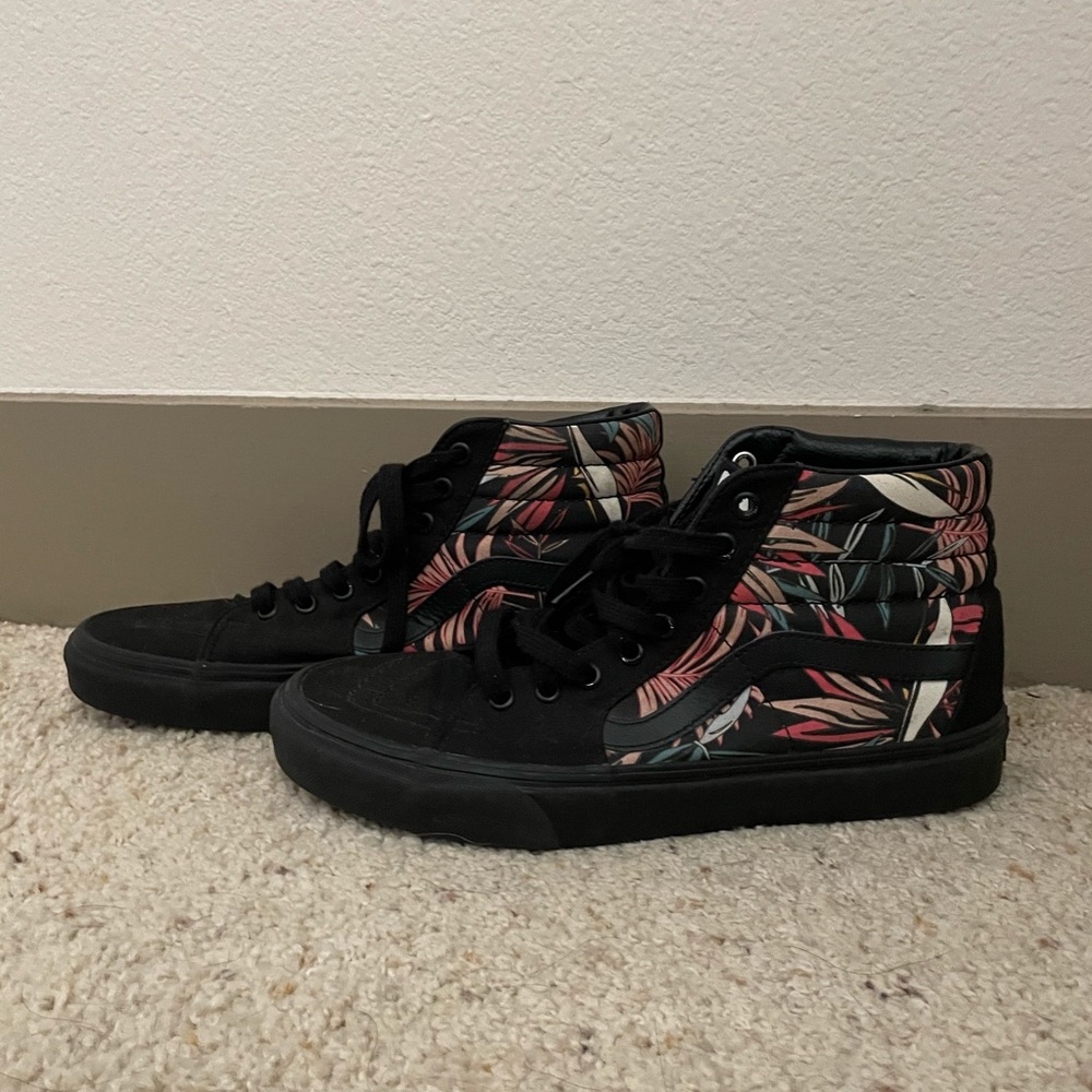 Tropical print high top Vans